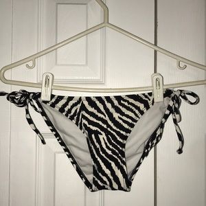 Zebra Print Bikini Bottom Side Tie